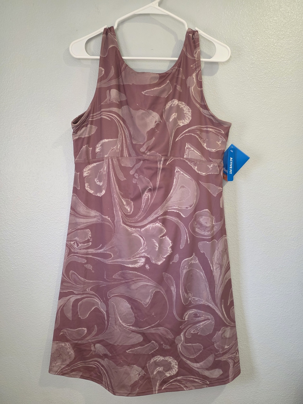 Women's Columbia Active Dress Mauve Marble Purple Floral Built in Shorts L